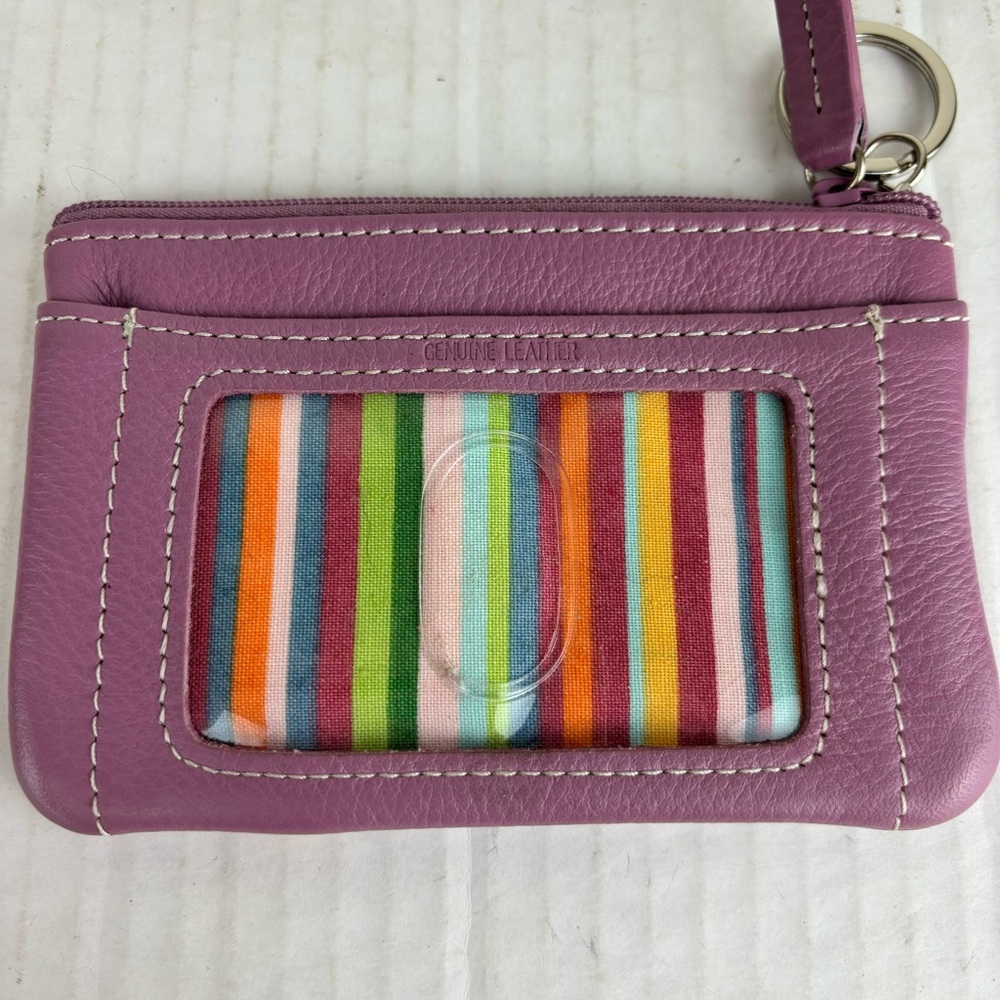Fossil lavender leather card/key holder w/butterfly - Picture 11 of 13